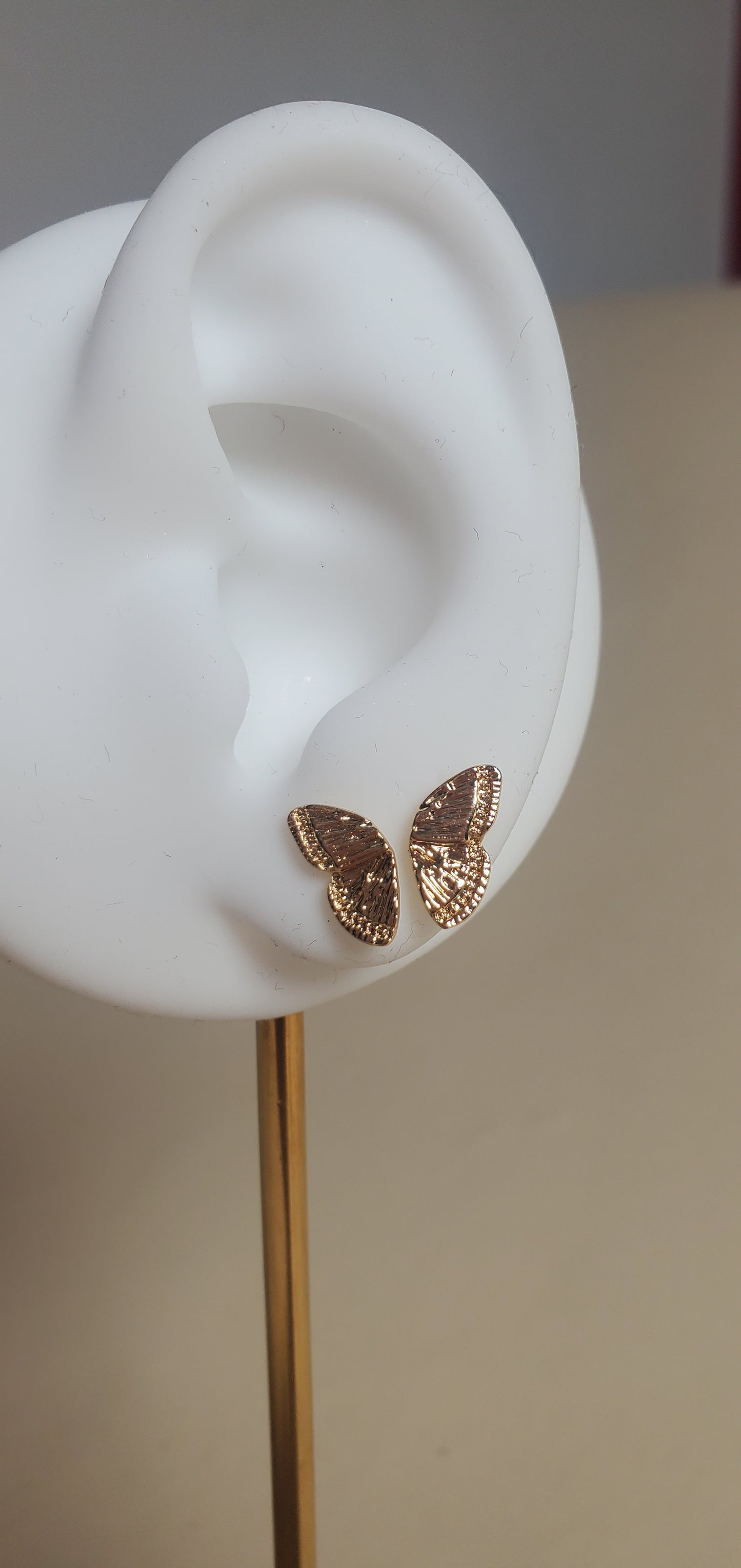 Butterfly wings Stud Earrings, Gold plated Half Wing Butterflies, Stu Earrings for girls and women, Double Piercing Earring, wedding accessories