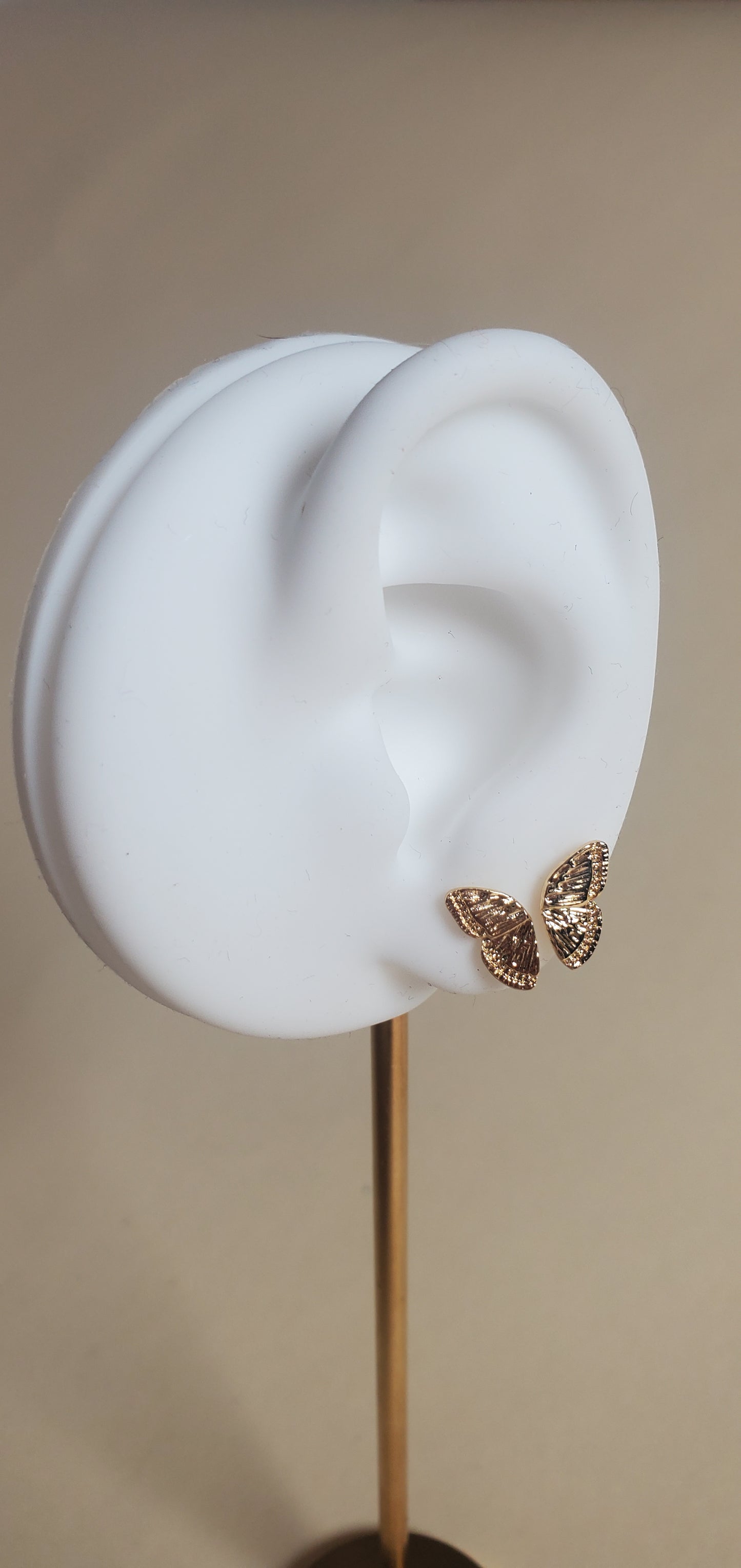 Butterfly wings Stud Earrings, Gold plated Half Wing Butterflies, Stu Earrings for girls and women, Double Piercing Earring, wedding accessories