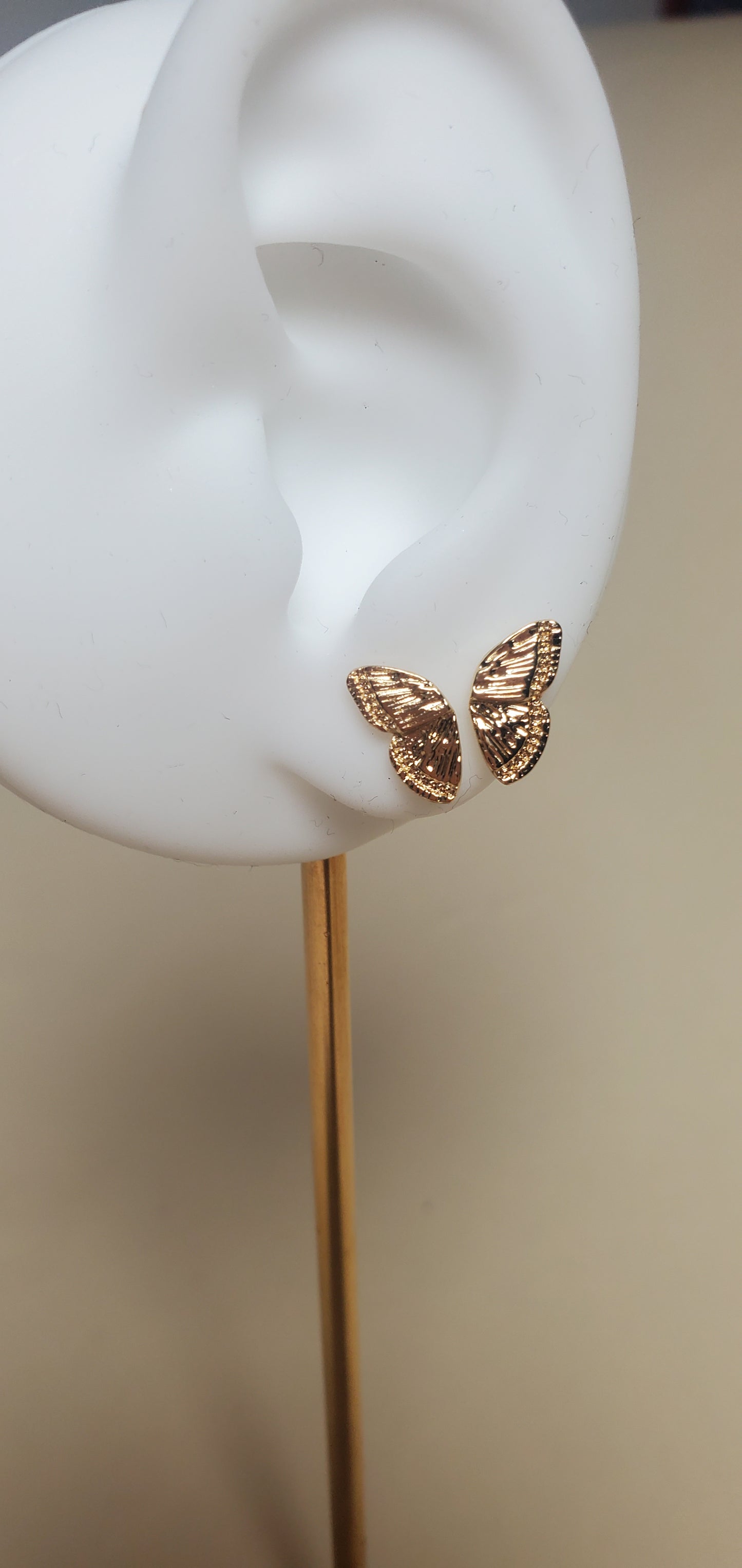 Butterfly wings Stud Earrings, Gold plated Half Wing Butterflies, Stu Earrings for girls and women, Double Piercing Earring, wedding accessories