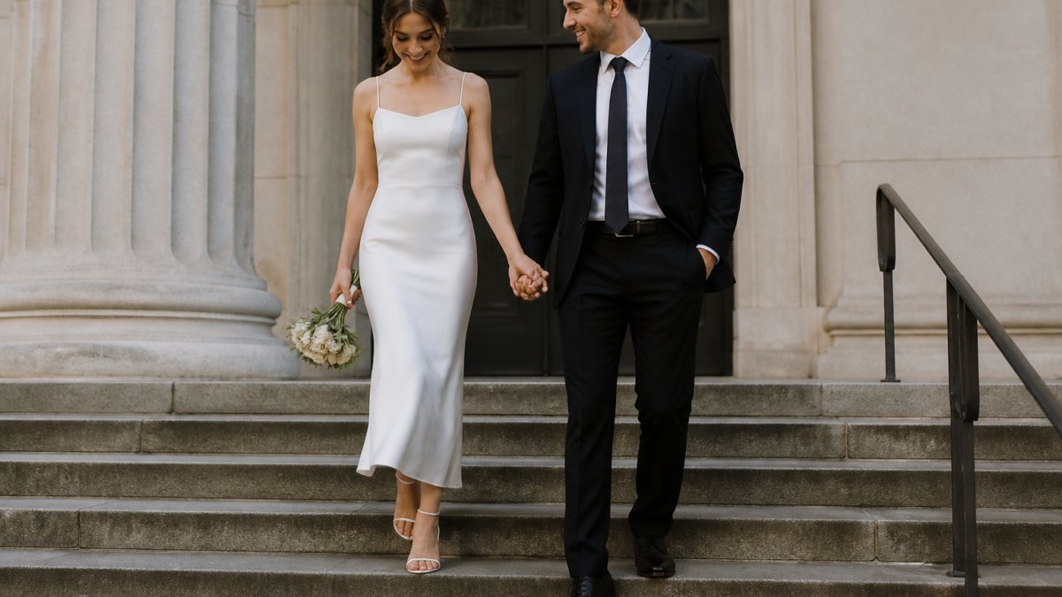 Minimalist Wedding Dress for Courthouse Ceremony