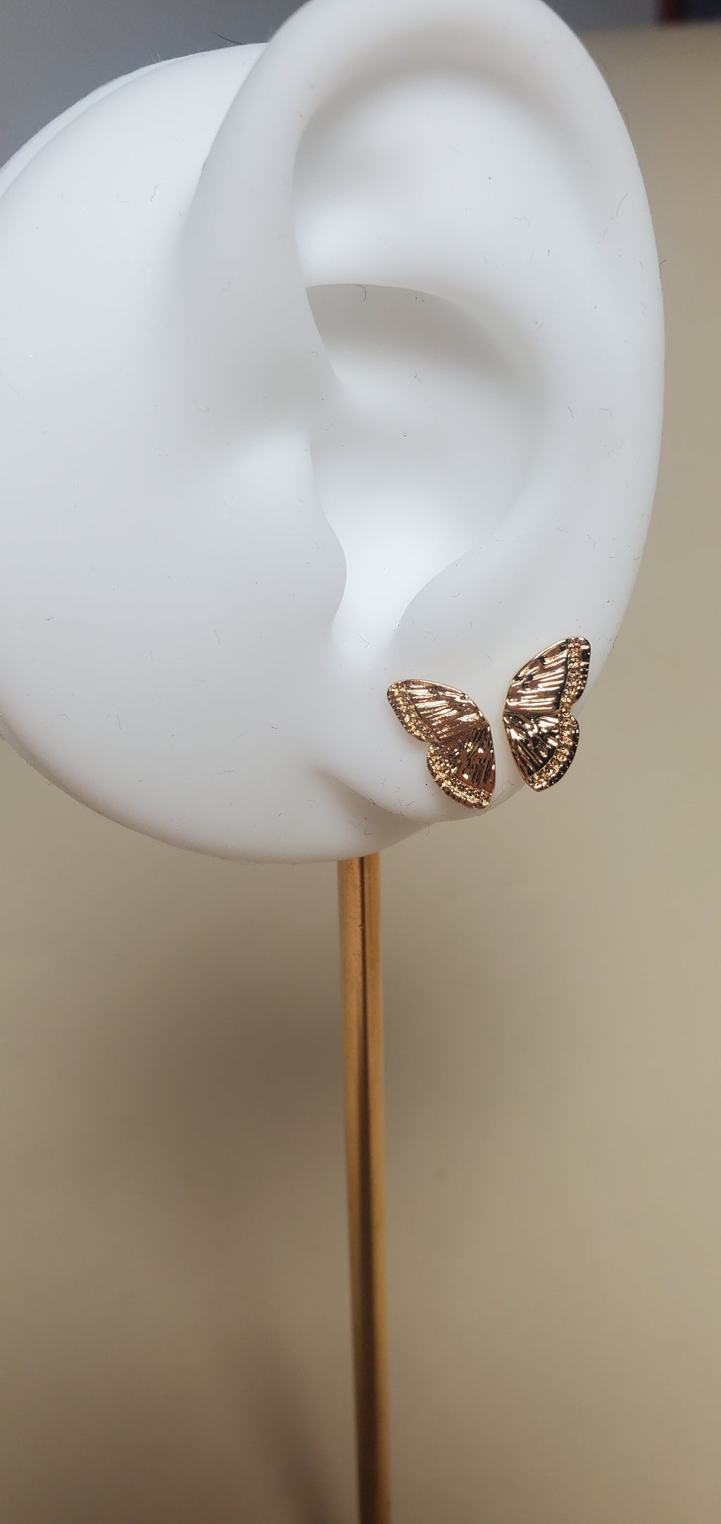 Butterfly wings Stud Earrings, Gold plated Half Wing Butterflies, Stu Earrings for girls and women, Double Piercing Earring, wedding accessories