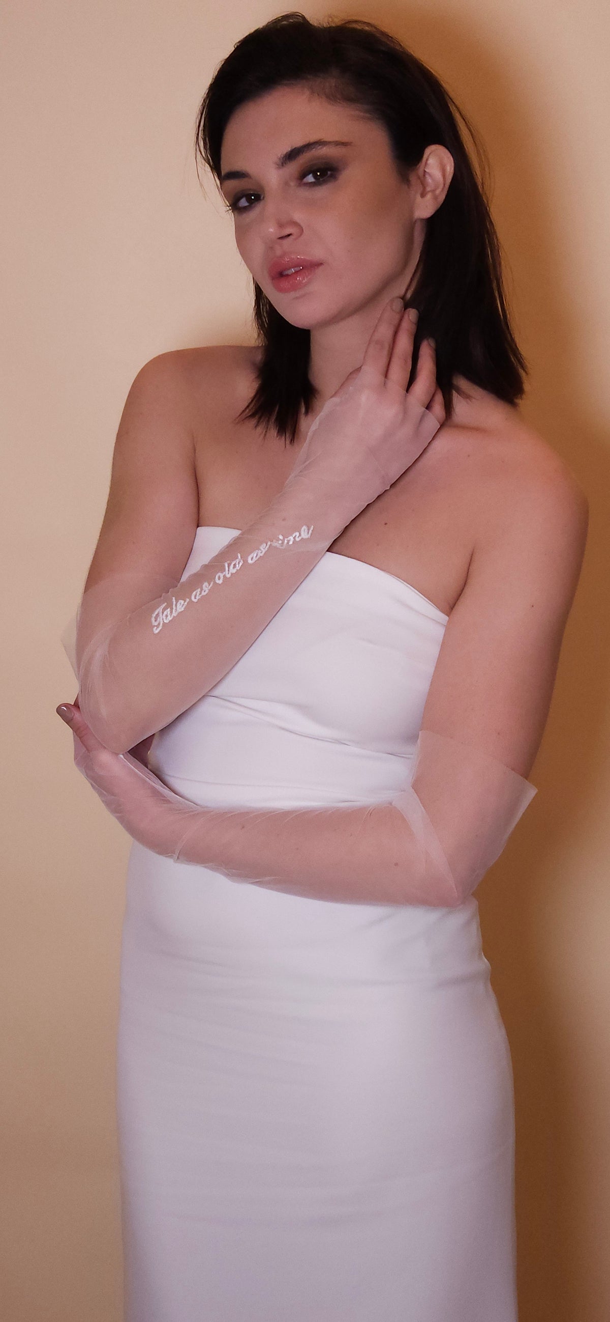 Fingerless tulle gloves, handless tulle gloves, tale as old as time, bridal gloves, bridal accessories
