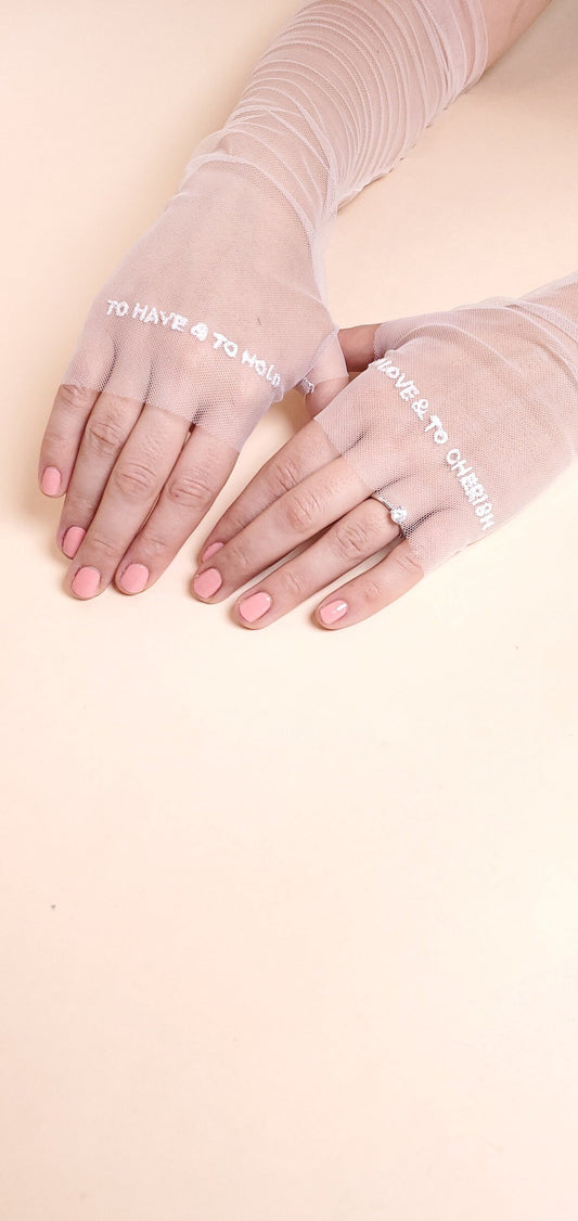 Fingerless tulle gloves, handless tulle gloves, tale as old as time, bridal gloves, bridal accessories