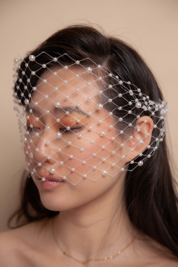 Birdcage veil with pearls, fascinator veil wedding, birdcage veils, bridal pearls headpiece, bridal headpiece, bridal accessories
