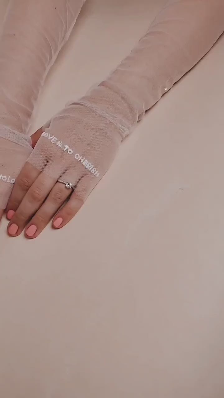 Fingerless tulle gloves, handless tulle gloves, tale as old as time, bridal gloves, bridal accessories